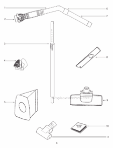 Page C Diagram and Parts List for 3684F-1  Eureka Canister Vacuum