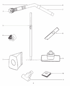 Page C Diagram and Parts List for 3684F  Eureka Canister Vacuum