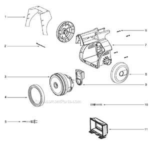Page B Diagram and Parts List for 3695A  Eureka Canister Vacuum