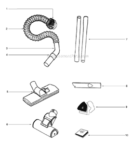 Page C Diagram and Parts List for 3695A  Eureka Canister Vacuum