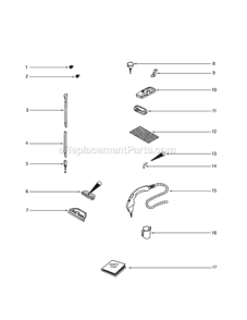 Page A Diagram and Parts List for 370A  Eureka Upright Vacuum