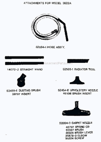 Page B Diagram and Parts List for 3822A  Eureka Canister Vacuum
