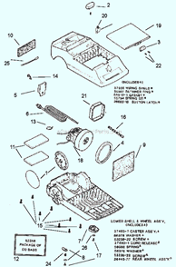 Page A Diagram and Parts List for 3822B  Eureka Canister Vacuum