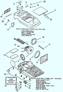 Page A Diagram and Parts List for 3840AM  Eureka Canister Vacuum