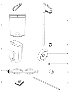 Page A Diagram and Parts List for 402A  Eureka Upright Vacuum