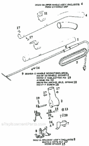 Page D Diagram and Parts List for 4038B  Eureka Upright Vacuum