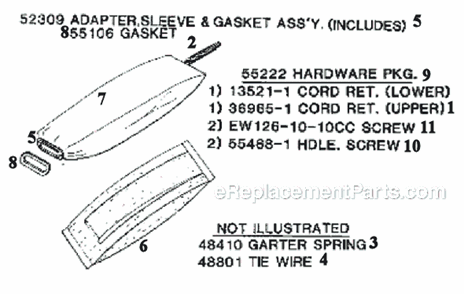 Page E Diagram and Parts List for 4038B  Eureka Upright Vacuum