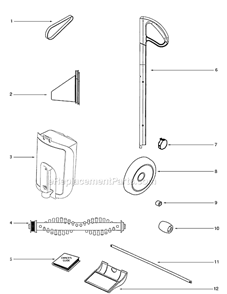 Page A Diagram and Parts List for 403A  Eureka Upright Vacuum