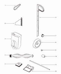 Page A Diagram and Parts List for 405A  Eureka Upright Vacuum