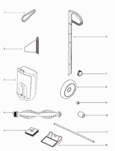 Page A Diagram and Parts List for 405B-1  Eureka Upright Vacuum
