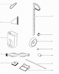 Page A Diagram and Parts List for 405B  Eureka Upright Vacuum