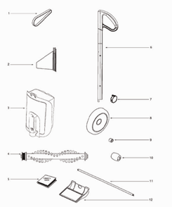 Page A Diagram and Parts List for 409A  Eureka Upright Vacuum