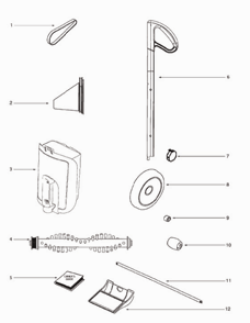 Page A Diagram and Parts List for 409B-1  Eureka Upright Vacuum