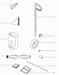 Page A Diagram and Parts List for 409B  Eureka Upright Vacuum