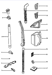 Part Location Diagram of 61538-1 Eureka Dust Cup Lid