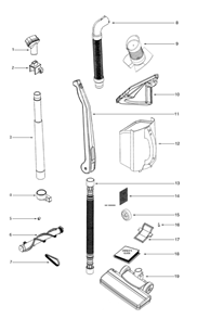 Part Location Diagram of 62137 Eureka Pleated Fltr W/Dust Separ