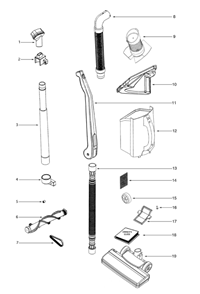 Page A Diagram and Parts List for 411A  Eureka Upright Vacuum
