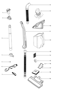 Page A Diagram and Parts List for 411B  Eureka Upright Vacuum