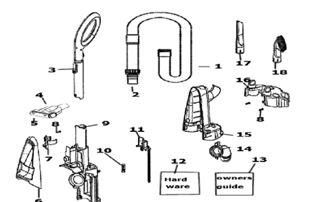 Page C Diagram and Parts List for 4238AZ  Eureka Upright Vacuum