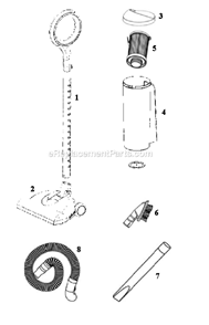 Page A Diagram and Parts List for 431AX  Eureka Upright Vacuum