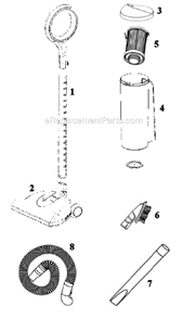 Page A Diagram and Parts List for 431DX  Eureka Upright Vacuum