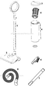 Part Location Diagram of 62452-3 Eureka Handle Assy.