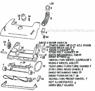 Page A Diagram and Parts List for 4321AT  Eureka Upright Vacuum