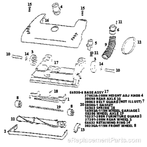 Page A Diagram and Parts List for 4325ATX  Eureka Upright Vacuum