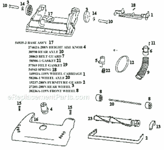 Page A Diagram and Parts List for 4326AT  Eureka Upright Vacuum