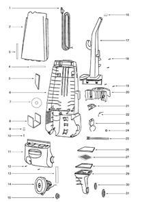 Part Location Diagram of 71139-2 Eureka Handle & Cap Assembly