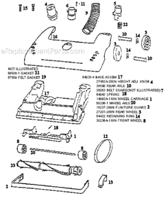 Page A Diagram and Parts List for 4332BTX  Eureka Upright Vacuum