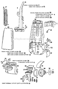 Page B Diagram and Parts List for 4332BTX  Eureka Upright Vacuum