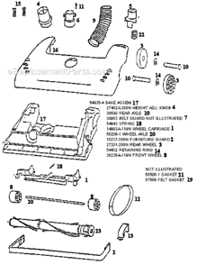 Page A Diagram and Parts List for 4332BT  Eureka Upright Vacuum