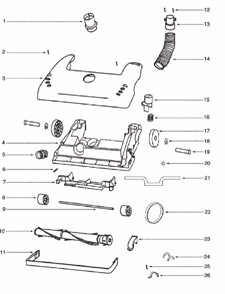 Page A Diagram and Parts List for 4333A  Eureka Upright Vacuum