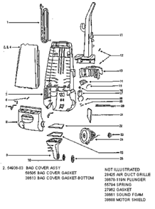 Part Location Diagram of 60126-15 Eureka Rear Housing - Packaged