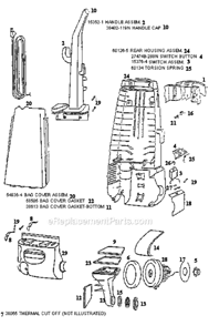 Page B Diagram and Parts List for 4335BTM  Eureka Upright Vacuum