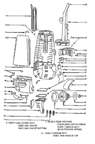 Page B Diagram and Parts List for 4335BT  Eureka Upright Vacuum