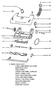 Page A Diagram and Parts List for 4335DTX  Eureka Upright Vacuum