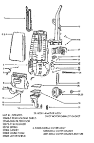 Part Location Diagram of 59137 Frigidaire Gasket - Motor Exhaust