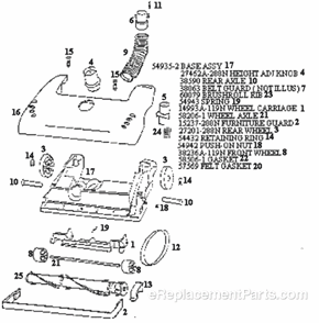 Page A Diagram and Parts List for 4335DT  Eureka Upright Vacuum