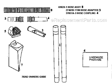 Part Location Diagram of 58623 Frigidaire Paper Bag Package Filteraire