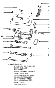 Part Location Diagram of 60843-5 Eureka Base Assembly - Cartoned