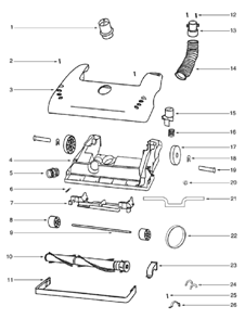 Page B Diagram and Parts List for 4336BTH  Eureka Upright Vacuum