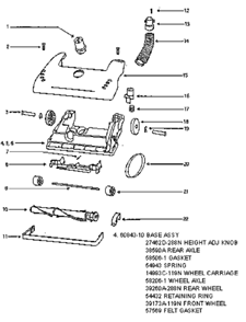 Part Location Diagram of 27462D-288N Eureka Operator - Height Adjustm