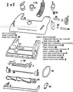 Page A Diagram and Parts List for 4340DT  Eureka Upright Vacuum