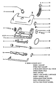 Page A Diagram and Parts List for 4341ATV  Eureka Upright Vacuum