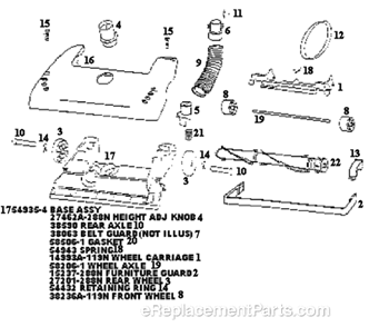 Page A Diagram and Parts List for 4351BTZ  Eureka Upright Vacuum