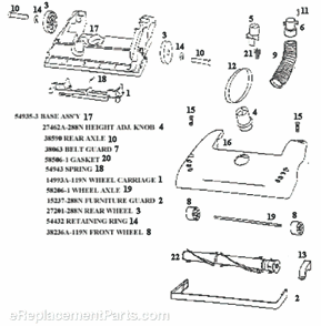 Page A Diagram and Parts List for 4351BT  Eureka Upright Vacuum