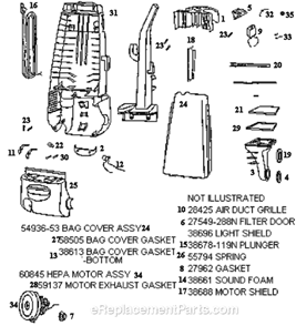 Part Location Diagram of 39585-16 Eureka Supply Cord & Terminal Assembly