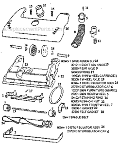 Page A Diagram and Parts List for 4376AT  Eureka Upright Vacuum